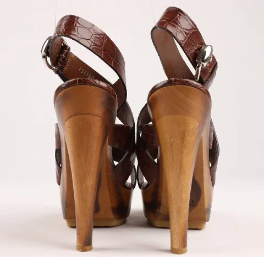 Gucci Vintage Pre-owned Leather sandals Brown Dames