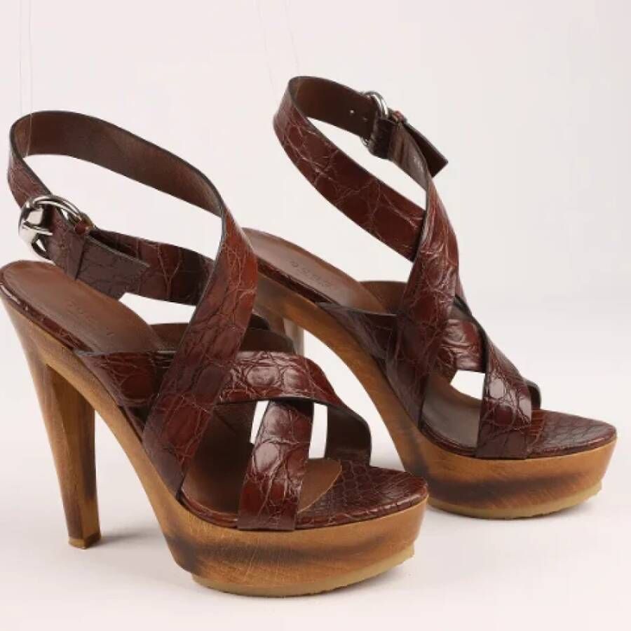 Gucci Vintage Pre-owned Leather sandals Brown Dames