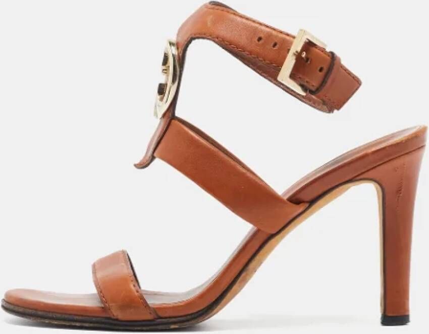 Gucci Vintage Pre-owned Leather sandals Brown Dames