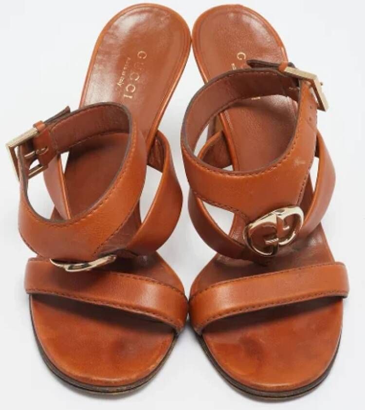 Gucci Vintage Pre-owned Leather sandals Brown Dames