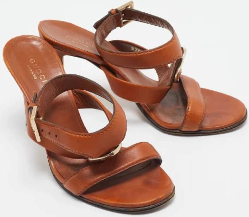 Gucci Vintage Pre-owned Leather sandals Brown Dames