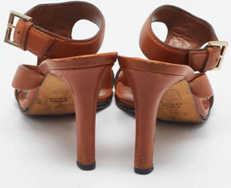 Gucci Vintage Pre-owned Leather sandals Brown Dames