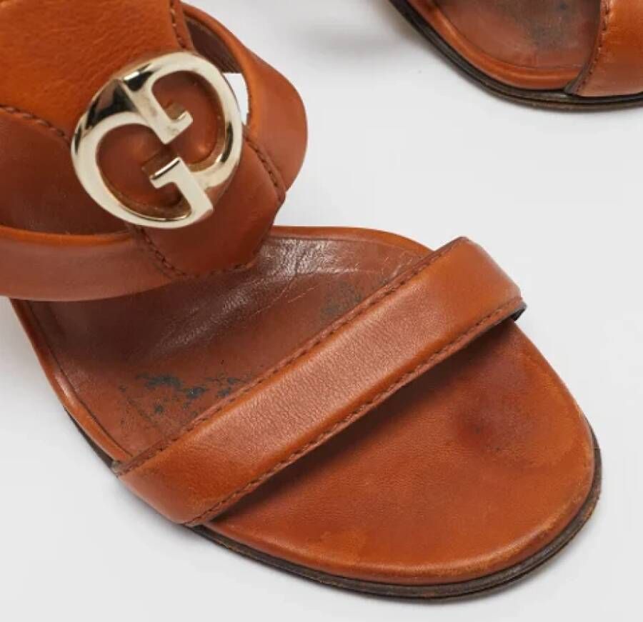 Gucci Vintage Pre-owned Leather sandals Brown Dames