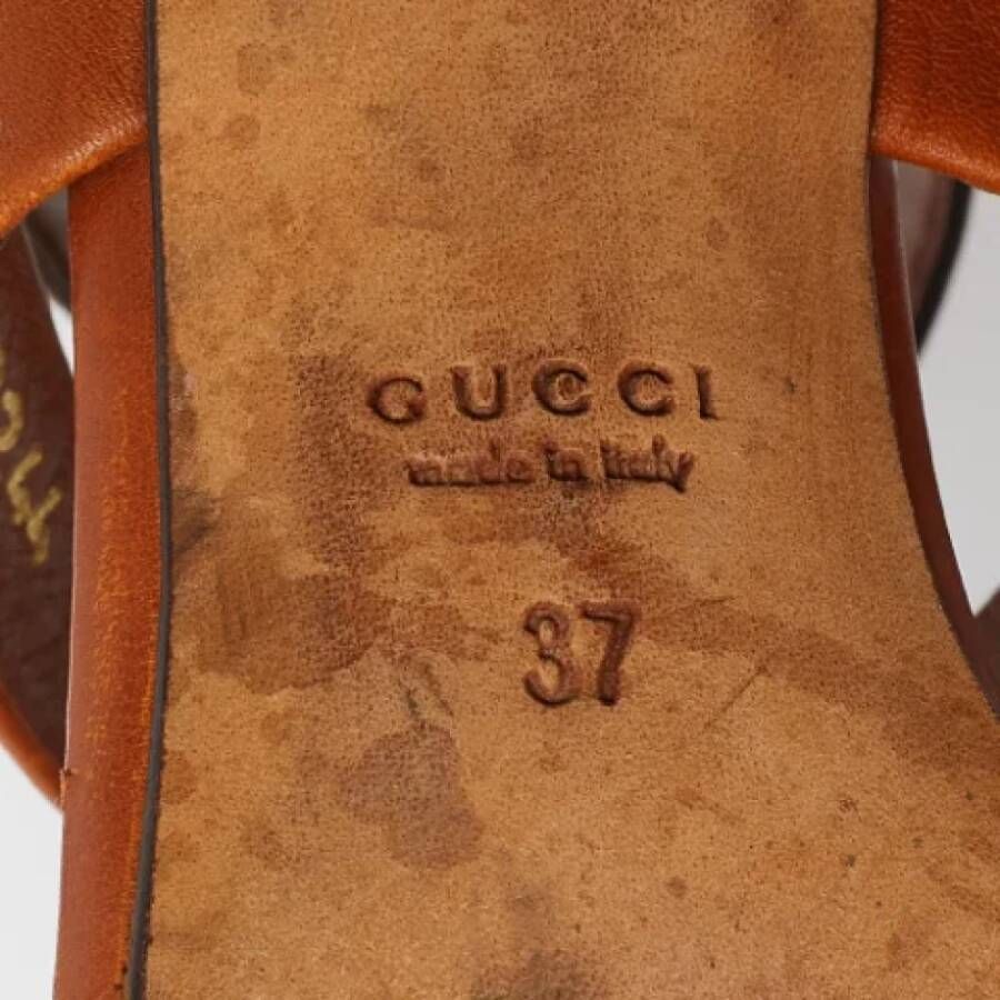 Gucci Vintage Pre-owned Leather sandals Brown Dames