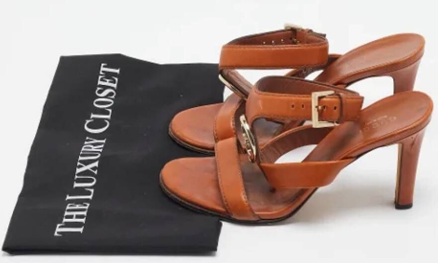 Gucci Vintage Pre-owned Leather sandals Brown Dames