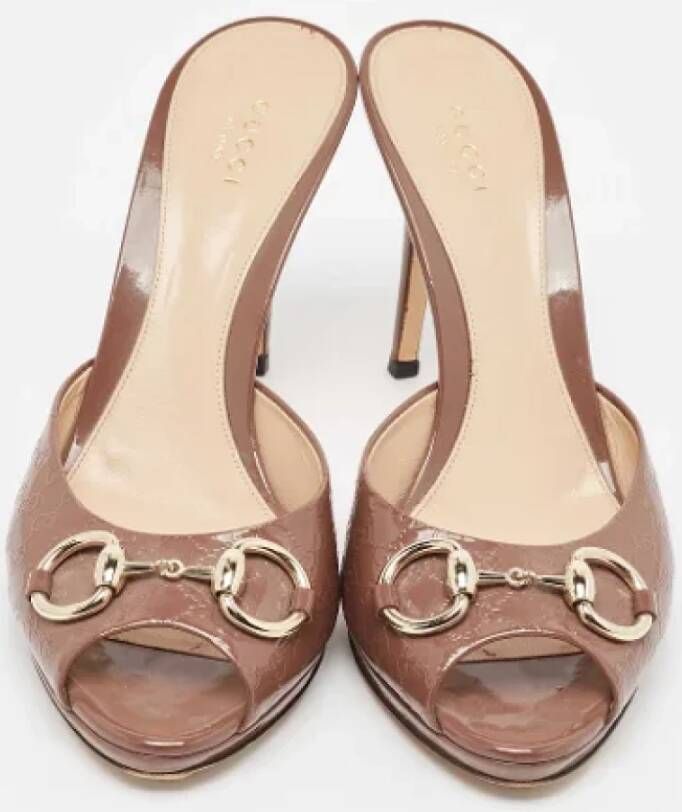 Gucci Vintage Pre-owned Leather sandals Brown Dames