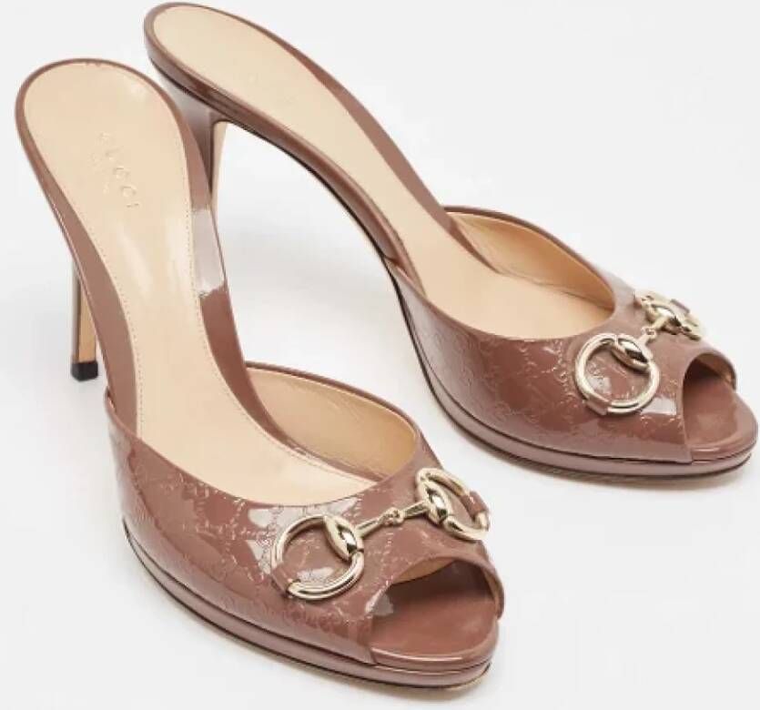 Gucci Vintage Pre-owned Leather sandals Brown Dames