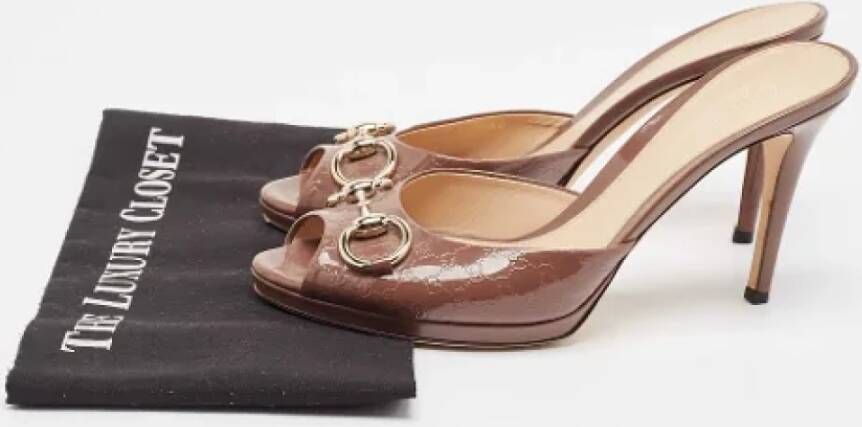 Gucci Vintage Pre-owned Leather sandals Brown Dames