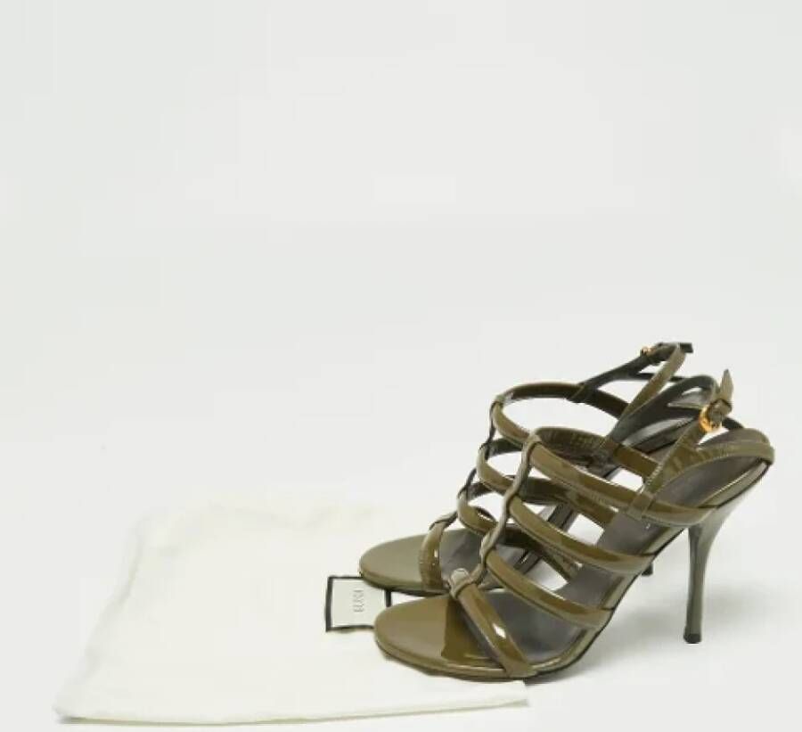 Gucci Vintage Pre-owned Leather sandals Green Dames