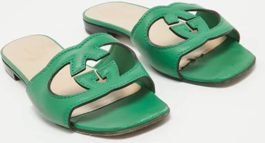 Gucci Vintage Pre-owned Leather sandals Green Dames