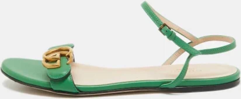 Gucci Vintage Pre-owned Leather sandals Green Dames