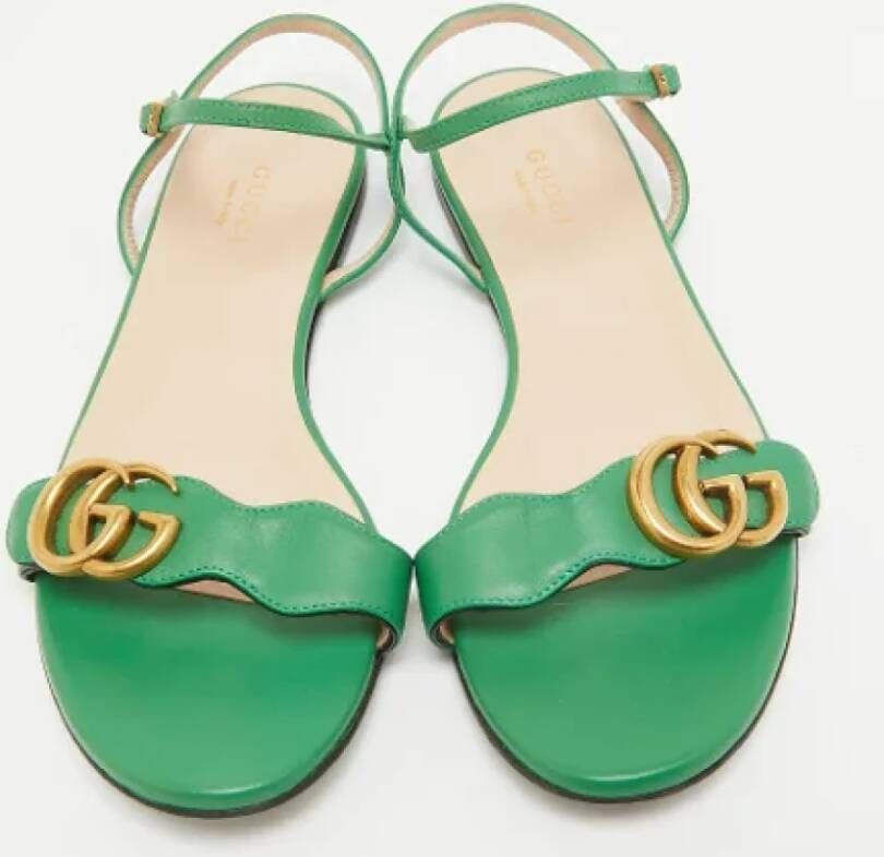 Gucci Vintage Pre-owned Leather sandals Green Dames