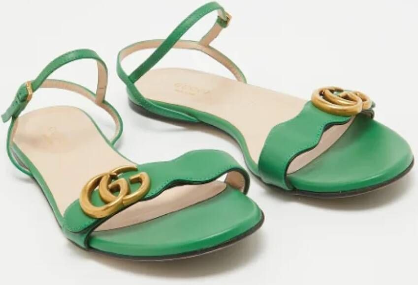 Gucci Vintage Pre-owned Leather sandals Green Dames