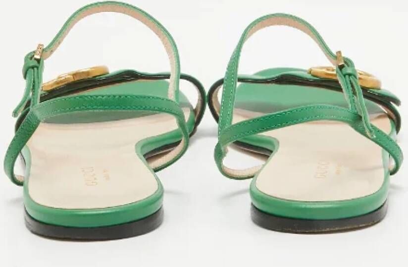 Gucci Vintage Pre-owned Leather sandals Green Dames