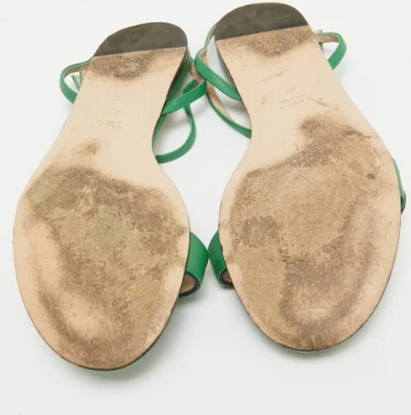 Gucci Vintage Pre-owned Leather sandals Green Dames