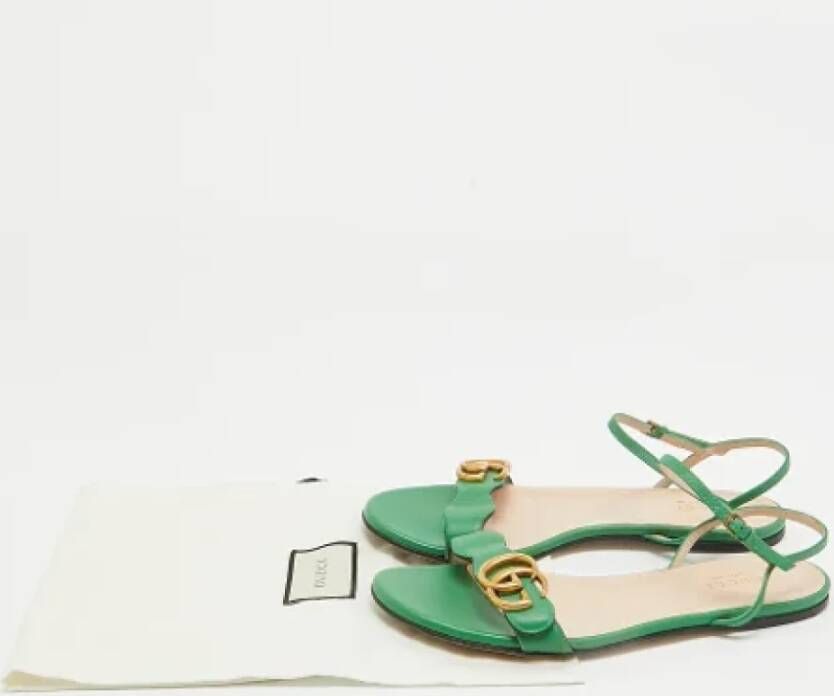 Gucci Vintage Pre-owned Leather sandals Green Dames