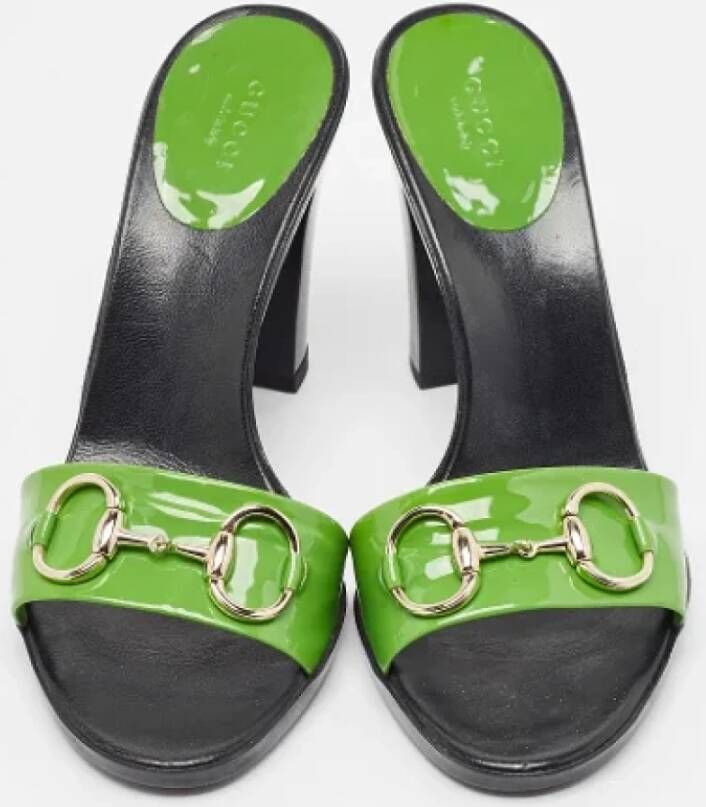 Gucci Vintage Pre-owned Leather sandals Green Dames