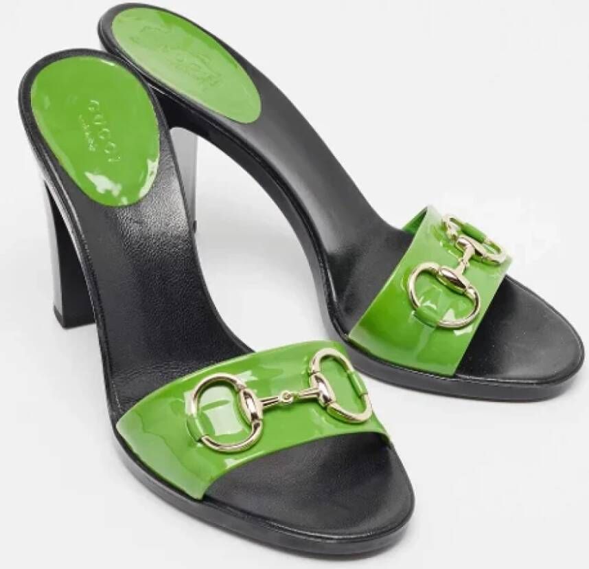 Gucci Vintage Pre-owned Leather sandals Green Dames