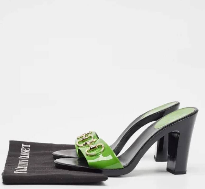 Gucci Vintage Pre-owned Leather sandals Green Dames