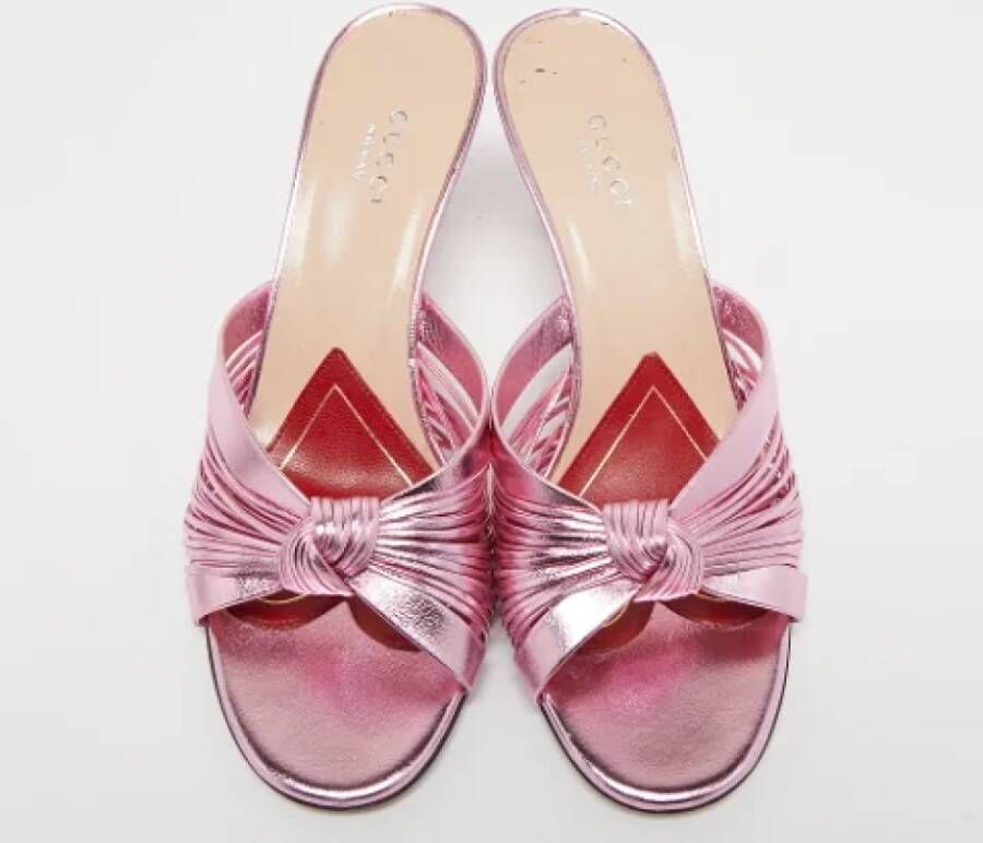 Gucci Vintage Pre-owned Leather sandals Pink Dames