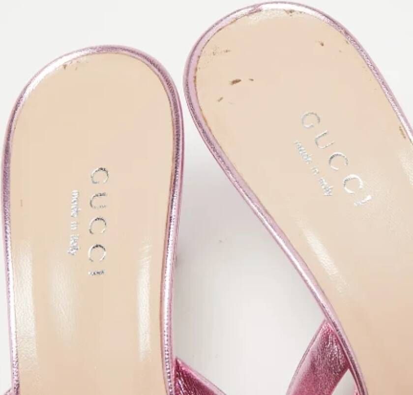 Gucci Vintage Pre-owned Leather sandals Pink Dames