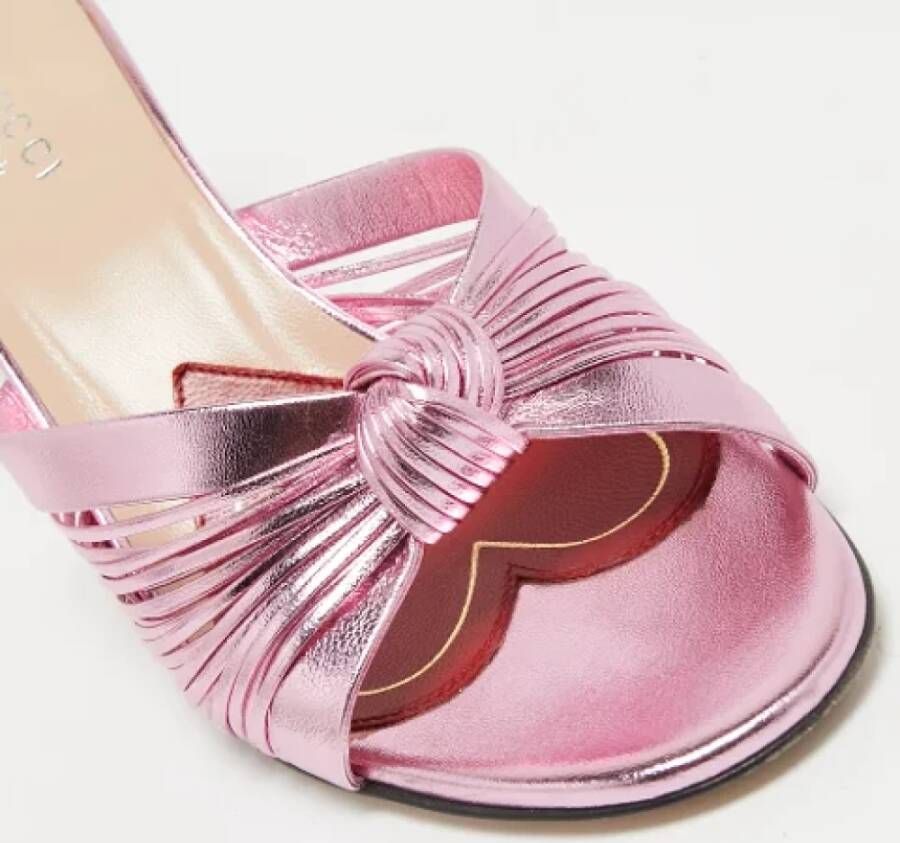 Gucci Vintage Pre-owned Leather sandals Pink Dames