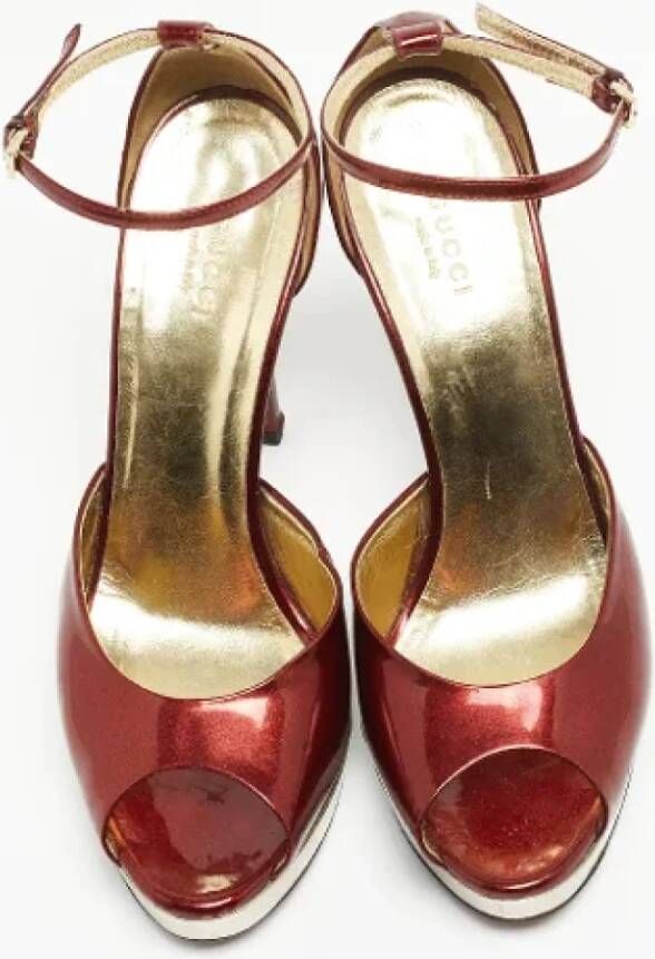 Gucci Vintage Pre-owned Leather sandals Red Dames