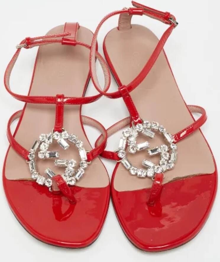 Gucci Vintage Pre-owned Leather sandals Red Dames