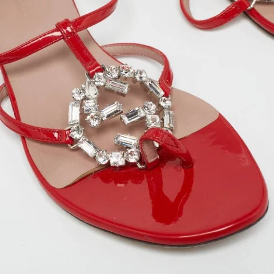 Gucci Vintage Pre-owned Leather sandals Red Dames