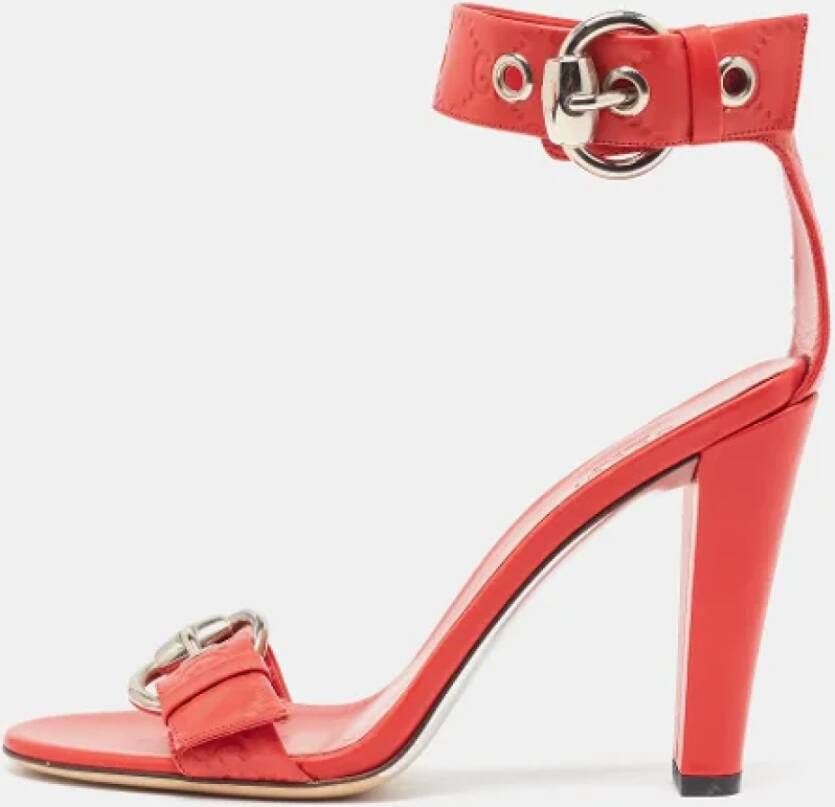 Gucci Vintage Pre-owned Leather sandals Red Dames