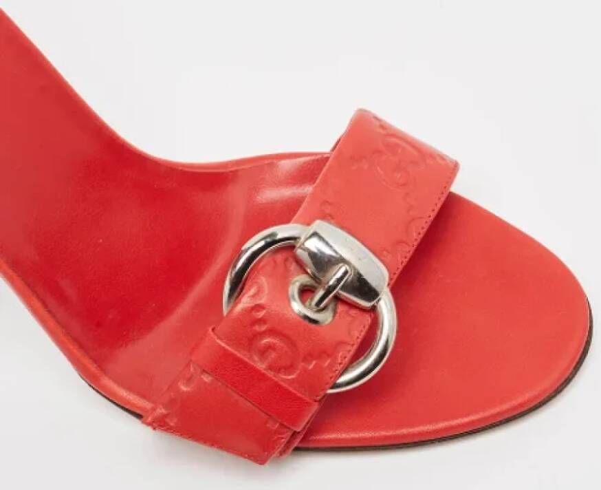 Gucci Vintage Pre-owned Leather sandals Red Dames