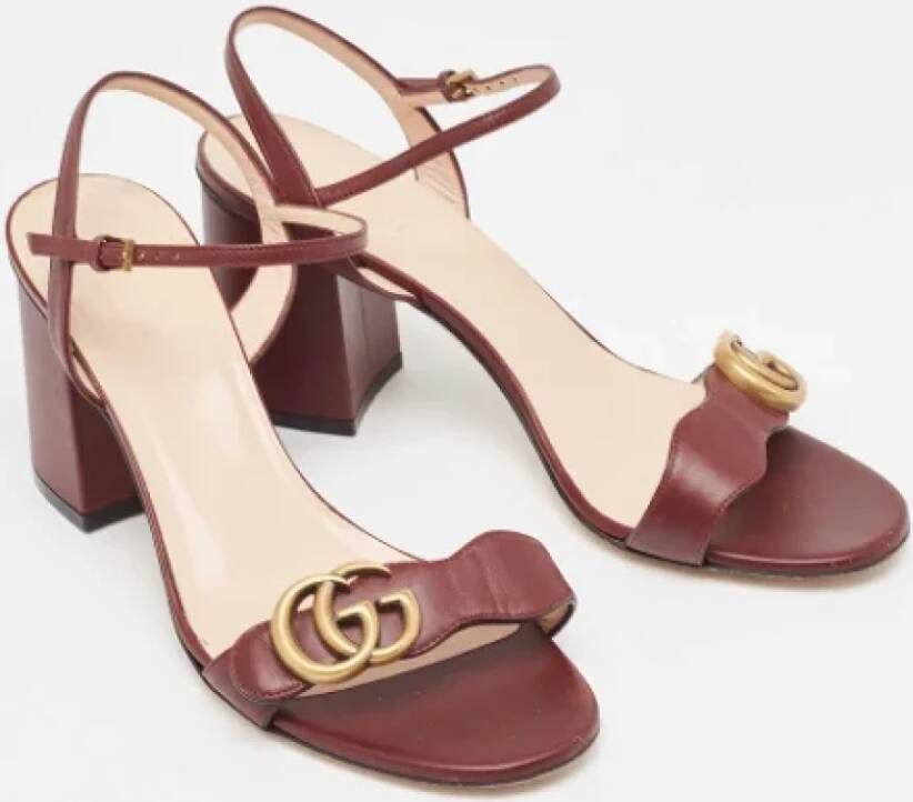 Gucci Vintage Pre-owned Leather sandals Red Dames