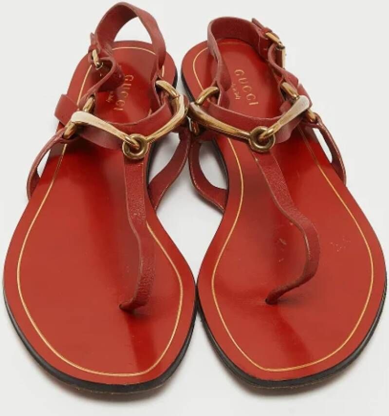 Gucci Vintage Pre-owned Leather sandals Red Dames