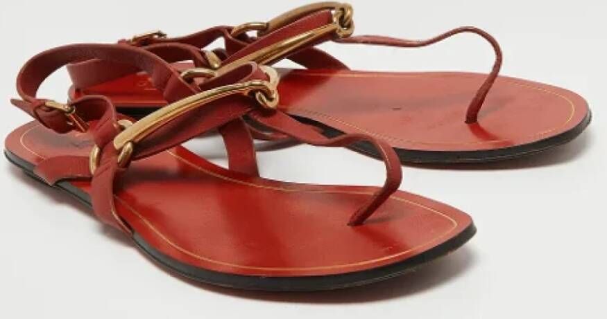 Gucci Vintage Pre-owned Leather sandals Red Dames