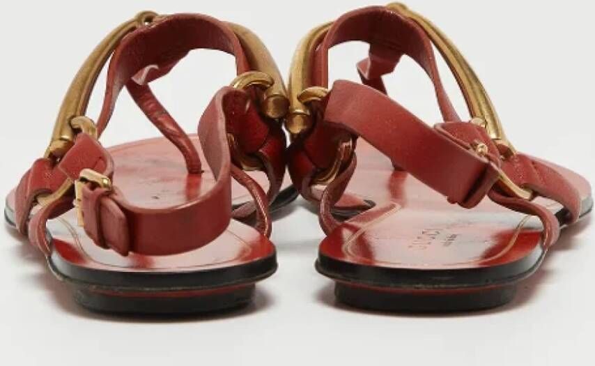 Gucci Vintage Pre-owned Leather sandals Red Dames