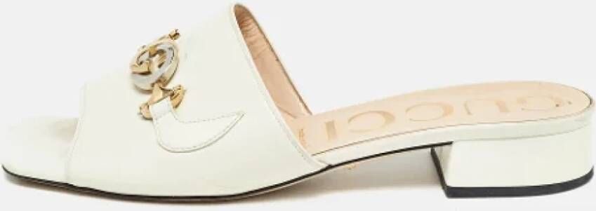 Gucci Vintage Pre-owned Leather sandals White Dames