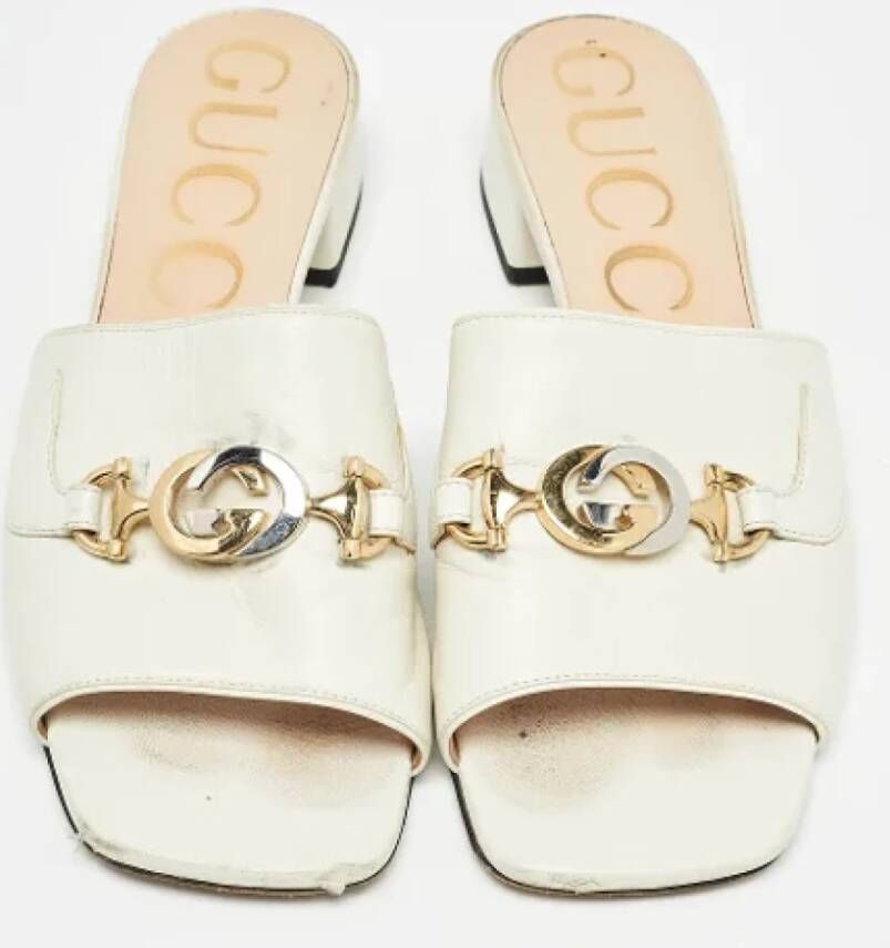 Gucci Vintage Pre-owned Leather sandals White Dames