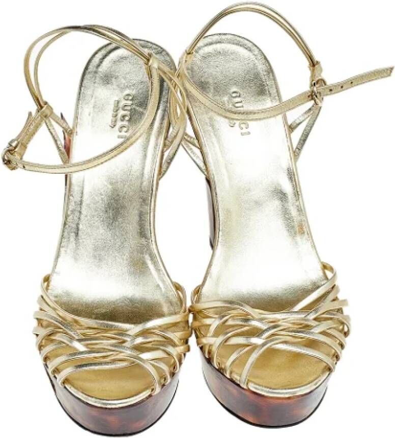 Gucci Vintage Pre-owned Leather sandals Yellow Dames