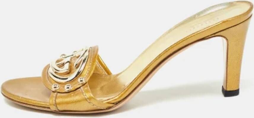 Gucci Vintage Pre-owned Leather sandals Yellow Dames