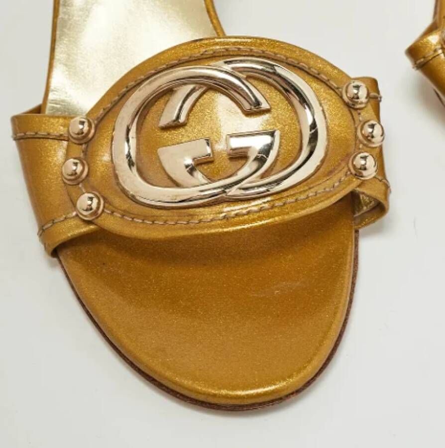 Gucci Vintage Pre-owned Leather sandals Yellow Dames