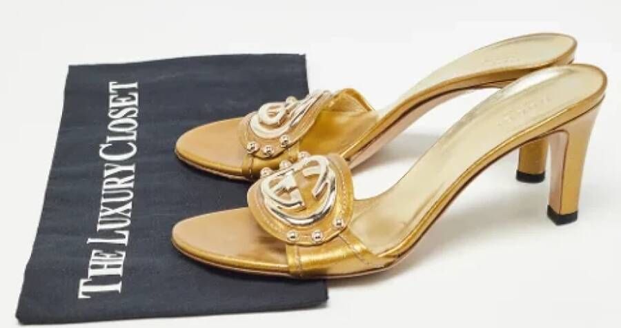 Gucci Vintage Pre-owned Leather sandals Yellow Dames