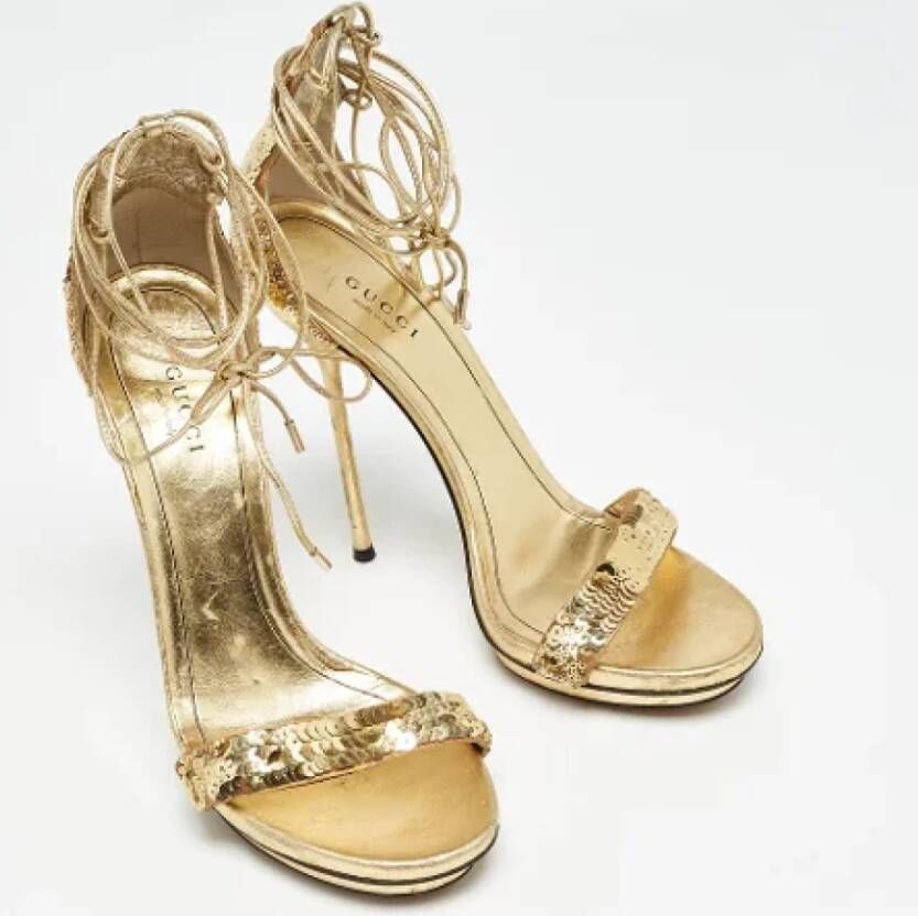 Gucci Vintage Pre-owned Leather sandals Yellow Dames