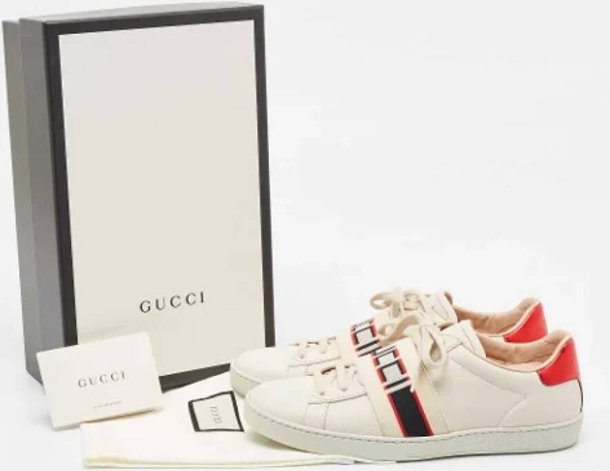 Gucci Vintage Pre-owned Leather sneakers Beige Dames