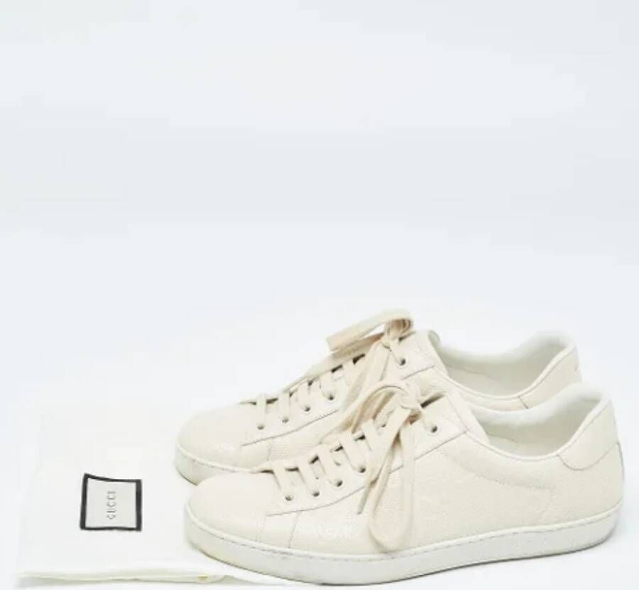 Gucci Vintage Pre-owned Leather sneakers Beige Dames