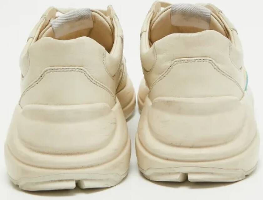 Gucci Vintage Pre-owned Leather sneakers Beige Dames