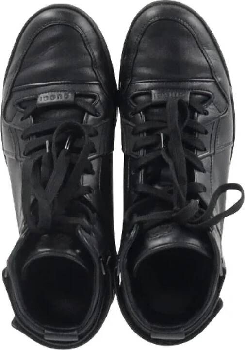 Gucci Vintage Pre-owned Leather sneakers Black Dames