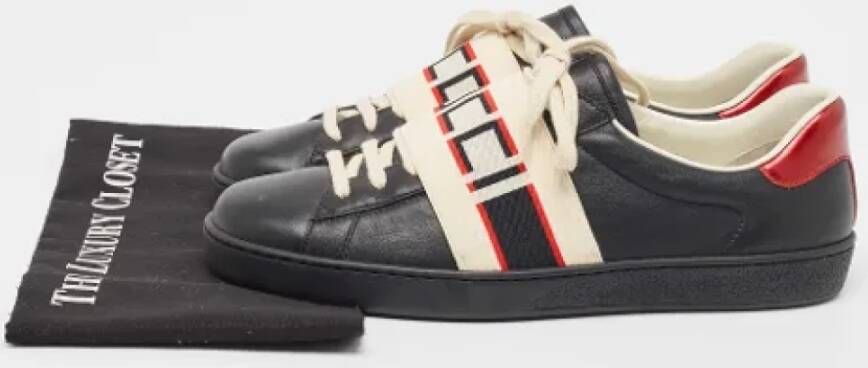 Gucci Vintage Pre-owned Leather sneakers Black Heren