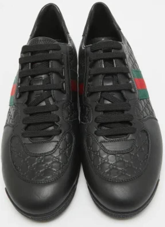 Gucci Vintage Pre-owned Leather sneakers Black Heren