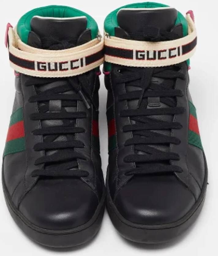 Gucci Vintage Pre-owned Leather sneakers Black Heren