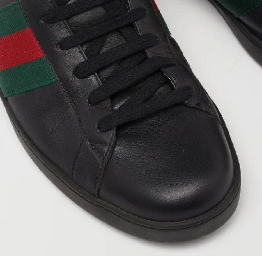 Gucci Vintage Pre-owned Leather sneakers Black Heren